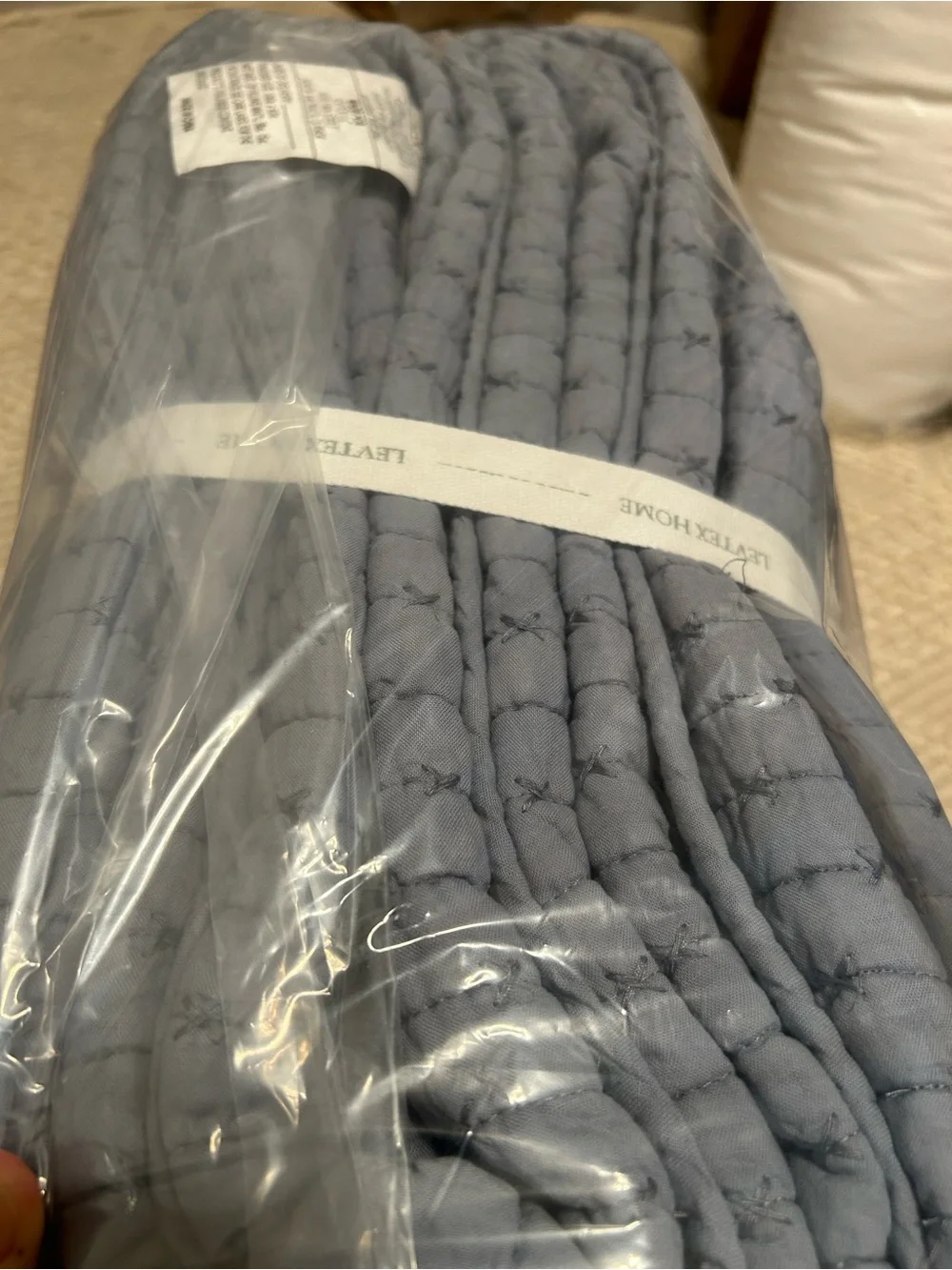 Levtex Home - Cross Stitch Chambray Quilt Set - King Quilt